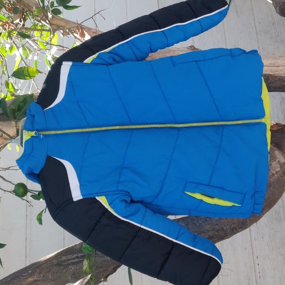 Kids Blue and Black Puffer Jacket - Picture 2 of 9